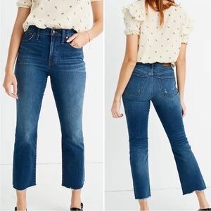Womens Madewell Cali Demi-Boot Jeans Raw-Hem Edition in Timpson Wash